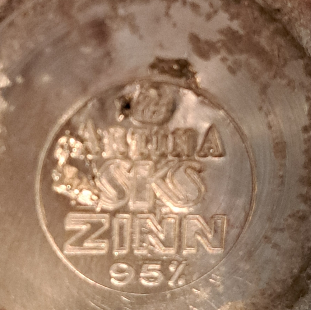 Vintage Artina Sks Zinn Pewter German Candle Holder - Picture 6 of 7